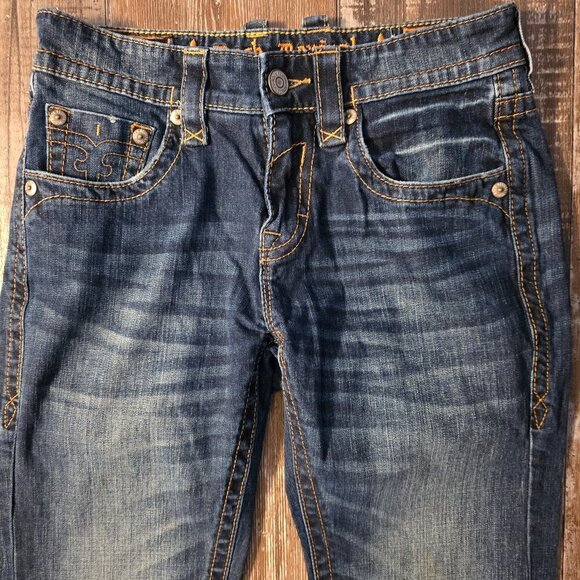 Men's Rock Revival Tommy Straight Leg Blue Jeans Size 30 - Picture 2 of 13